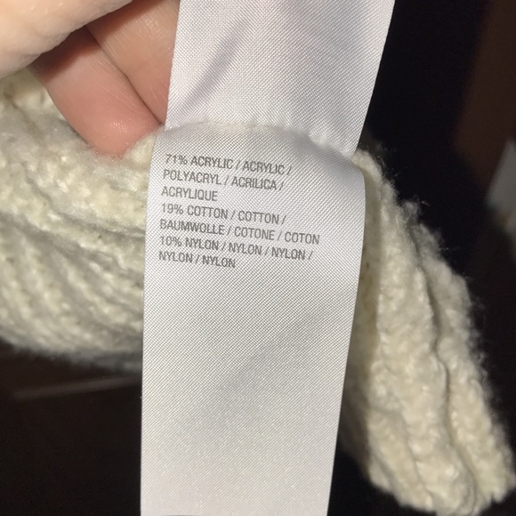 G.I.L.I Cable Knit Cold Shoulder Sweater With Bell Sleeves In Vanilla Cream - Picture 15 of 16